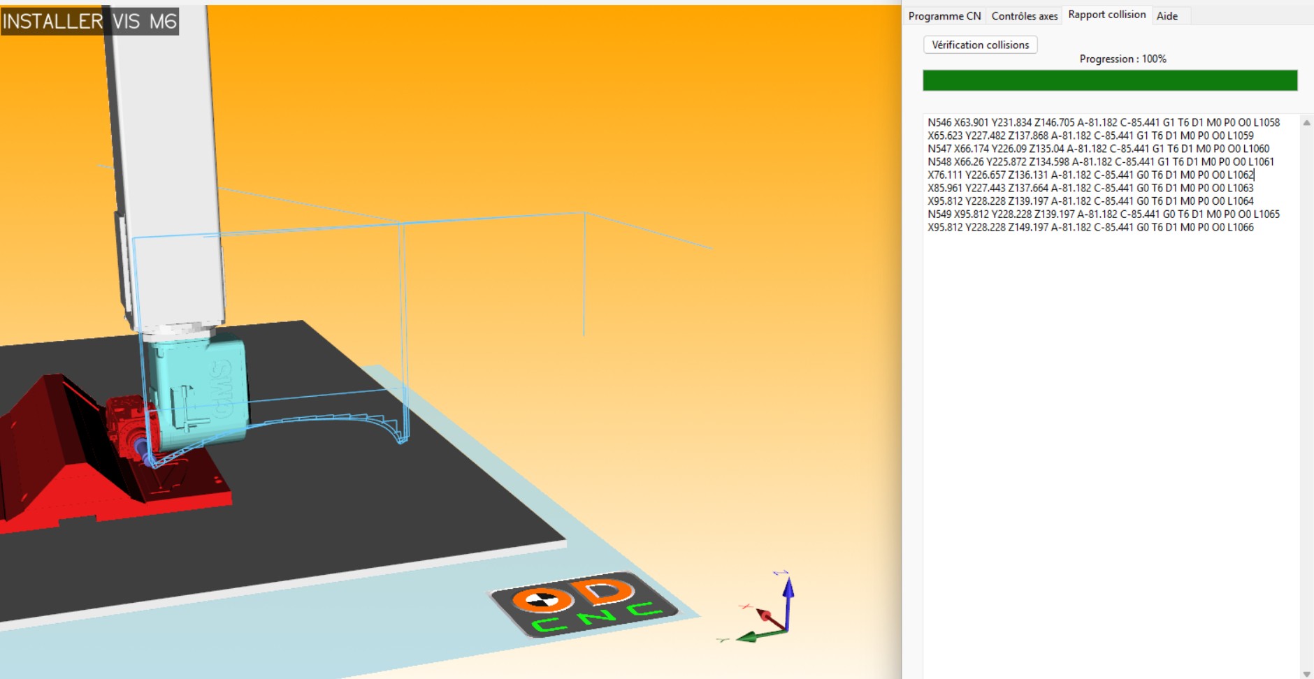 Détection des collisions avec rapport